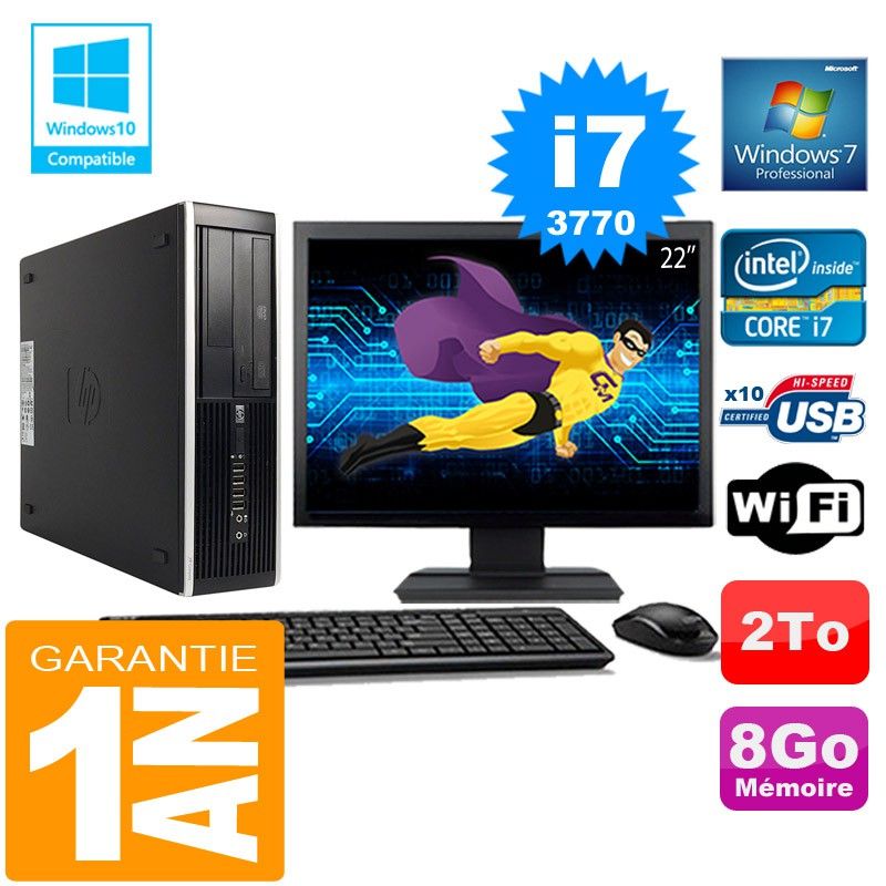 HP Compaq 8300 SFF PC - Core i7, 8GB RAM, 2TB Hard Drive, WiFi