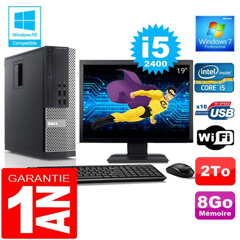Dell 990 SFF Desktop PC - Intel Core i5-2400, 8GB RAM, 2TB HDD, WiFi, Windows 7 Pro