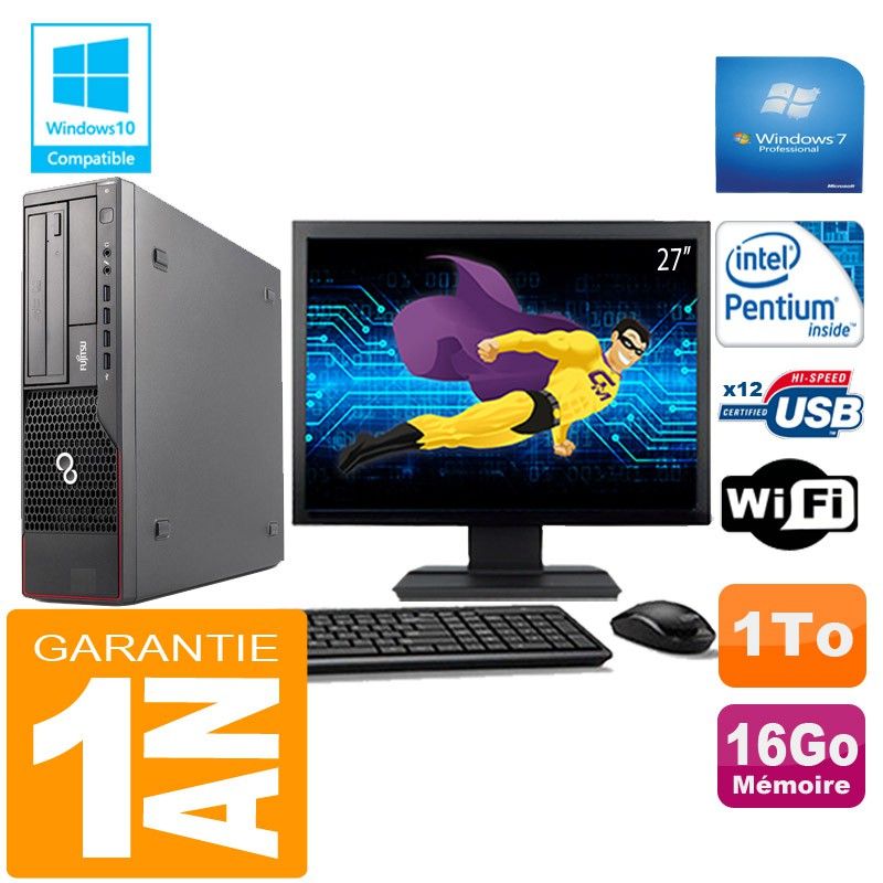 Fujitsu Esprimo E700 E90+ SFF Desktop PC - Intel Core i5-2400, 16GB RAM, 1TB HDD, Windows 7 Pro