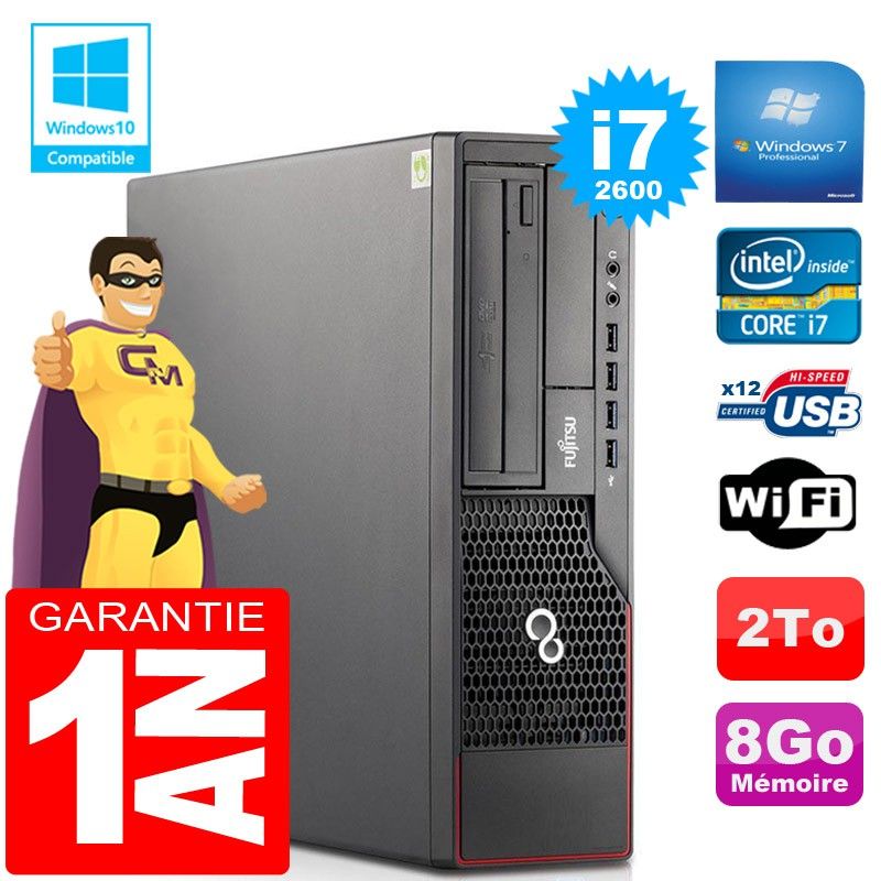 Fujitsu Esprimo E700 E90+ SFF Core i7-2600 8GB RAM 2TB SSD WiFi Win7