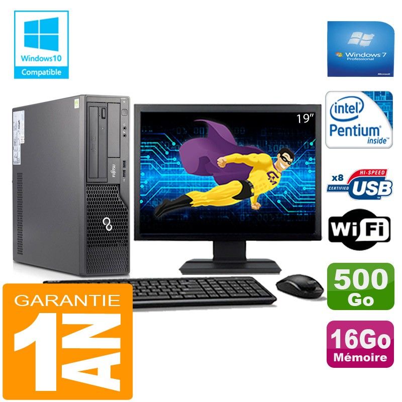 Fujitsu Esprimo E500 E85+ SFF PC - 16GB RAM, 500GB HDD, WiFi, Windows 7 Pro