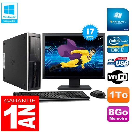 HP Compaq Pro 6300 SFF Desktop PC - Intel Core i7-3770, 8GB RAM, 1TB HDD, DVD Burner, WiFi, Windows 7 Pro