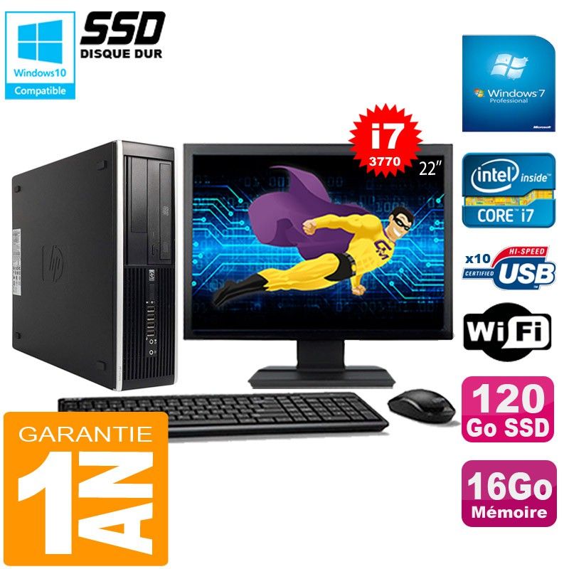 HP Compaq Pro 6300 SFF Desktop - i7-3770, 16GB RAM, 120GB SSD, DVD Burner, WiFi, Windows 7 Pro
