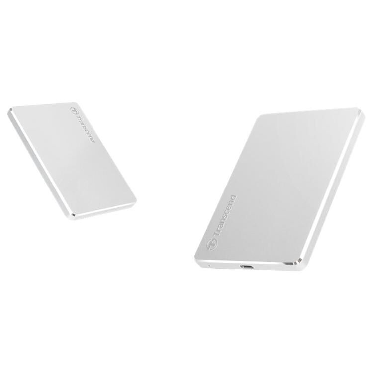 Transcend StoreJet 25C3S - 1TB External Hard Drive - Portable - 2.5" - USB 3.1 Gen 1 (USB-C) - Silver