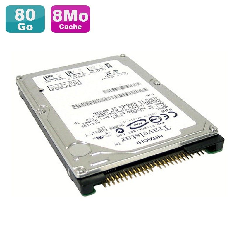 Disque dur portable Hitachi 80 Go IDE 2,5 pouces 4K120 HTS421280H9AT00 4200 tr/min 8 Mo cache
