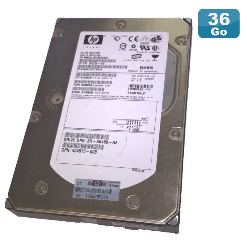 HP 36.4GB Ultra320 SCSI Hard Drive, 3.5-inch, 15000 RPM