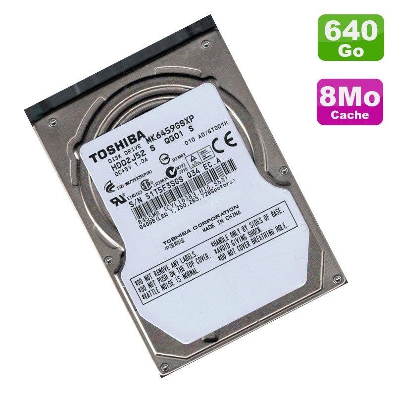 Toshiba 640GB 2.5-inch SATA Hard Drive (MK6459GSXP HDD2J52)