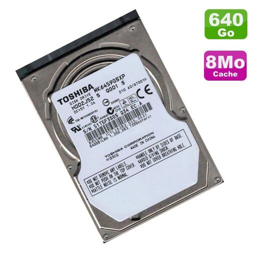 Disco duro Toshiba de 640 GB 2,5 pulgadas SATA (MK6459GSXP HDD2J52)