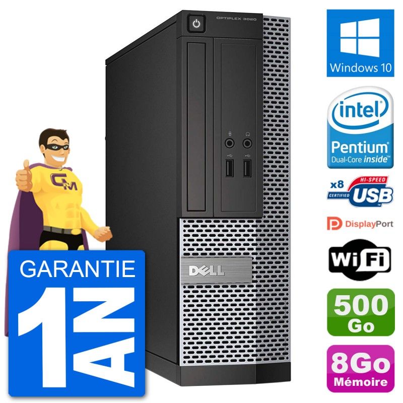 Dell Optiplex 3020 SFF Desktop PC - Intel Pentium G3220, 8GB RAM, 500GB HDD, Windows 10, WiFi