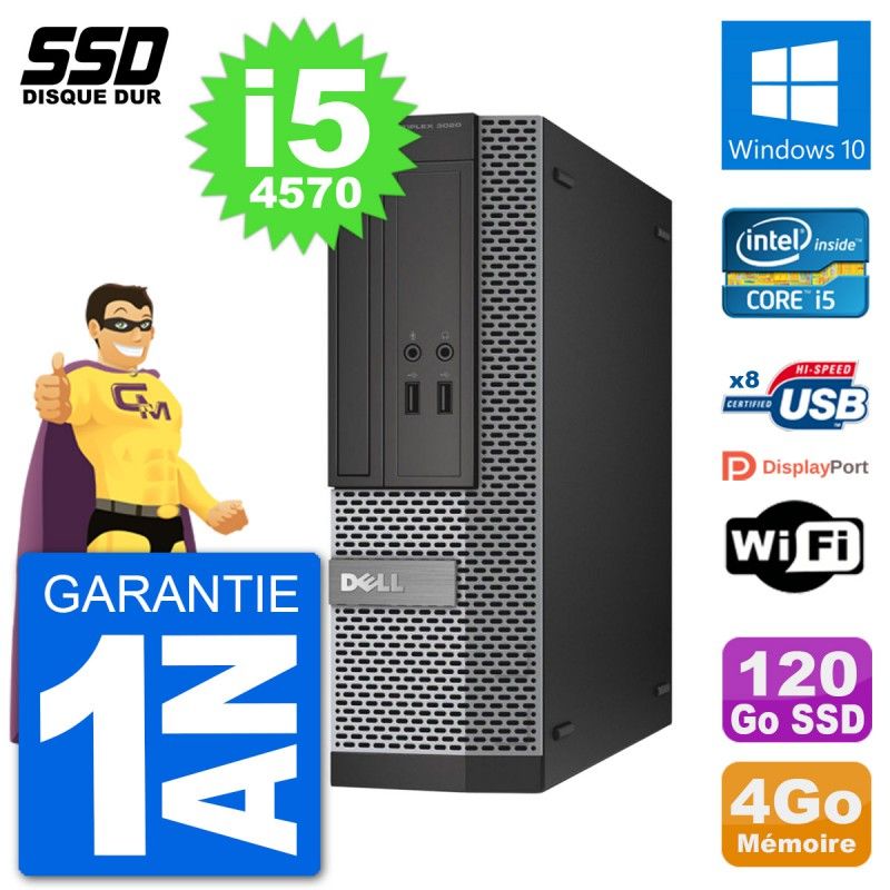 Dell Optiplex 3020 SFF Desktop PC i5-4570 4GB RAM 120GB SSD Windows 10 WiFi