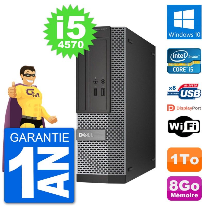 Dell Optiplex 3020 SFF Desktop PC - i5-4570, 8GB RAM, 1TB HDD, Windows 10, WiFi