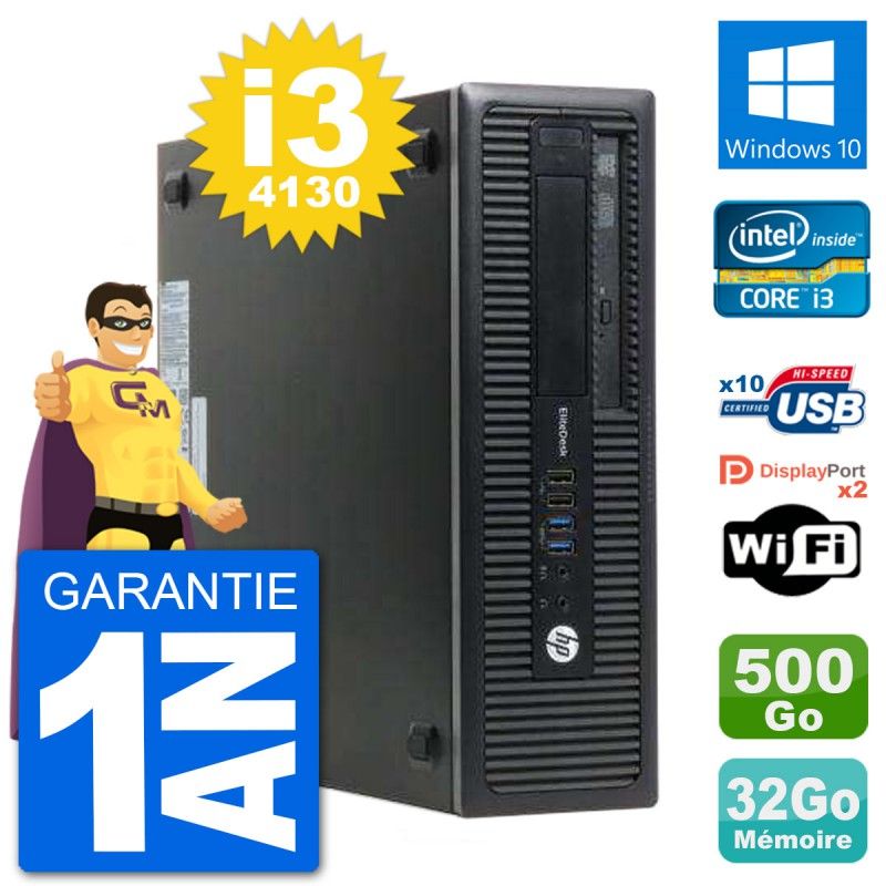 HP EliteDesk 800 G1 Core i3-4130 32GB RAM 500GB HDD Windows 10 WiFi