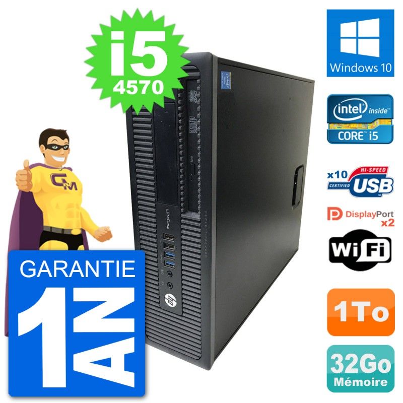 HP EliteDesk 800 G1 Core i5 Laptop - 32GB RAM, 1TB HDD, Windows 10, WiFi
