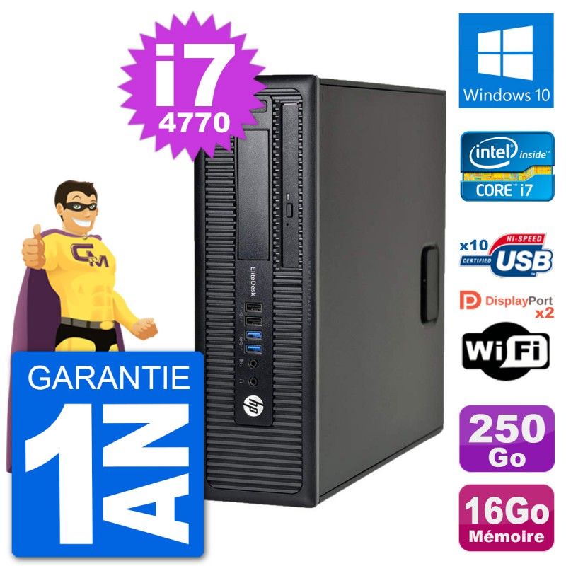 HP EliteDesk 800 G1 Core i7 Laptop - 16GB RAM, 250GB SSD, Windows 10, WiFi