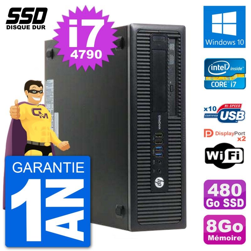 HP EliteDesk 800 G1 Core i7 Laptop - 8GB RAM, 480GB SSD, Windows 10, Wifi