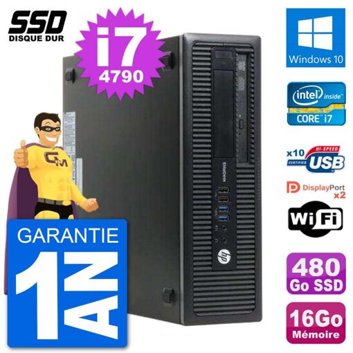 HP EliteDesk 800 G1 Intel Core i7-4790 16GB RAM 480GB SSD Windows 10 WiFi