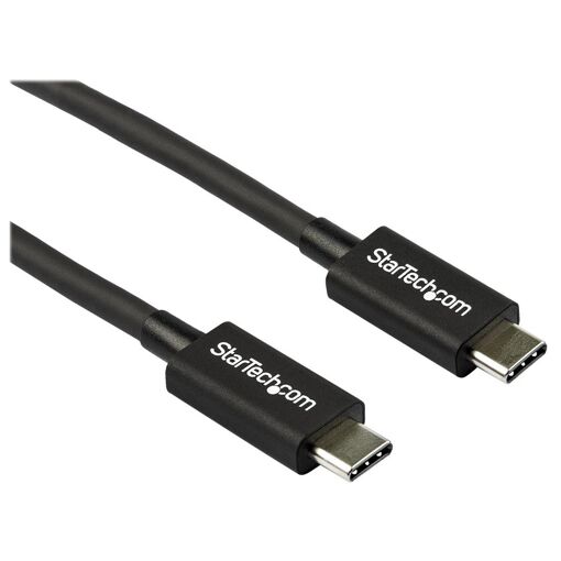 Cable StarTech Thunderbolt 3 de 0,8 m - 40 Gbps - Compatible USB-C - Thunderbolt/USB/DisplayPort - Negro
