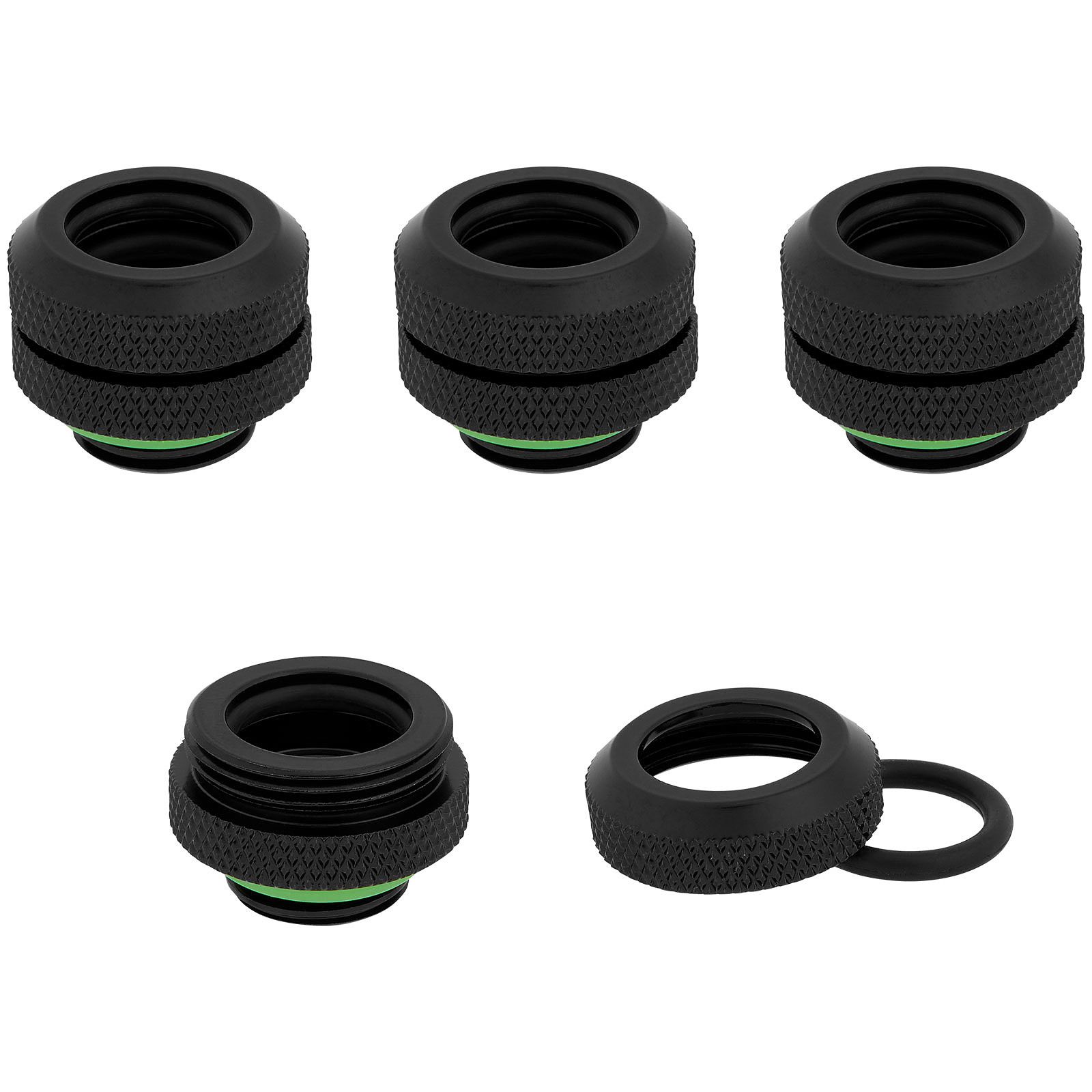 Conexión Corsair Hydro X Series XF Hardline 12mm OD (Negro, pack de 4)