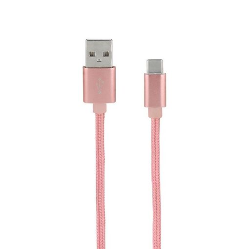 Câble Mooov en nylon USB-C vers USB-A - Rose ou 1 m