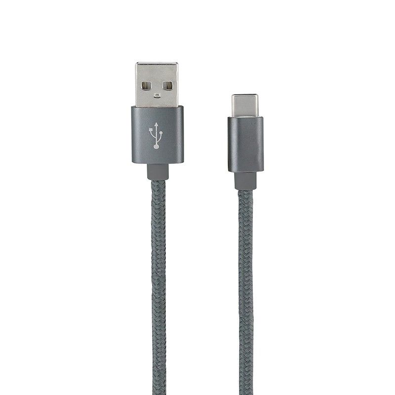 Mooov USB-C to USB-A Nylon Data and Charge Cable - Stellar Grey, 1m