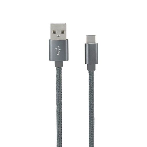 Câble de données et de charge Mooov USB-C vers USB-A en nylon - Gris sidéral, 1 m