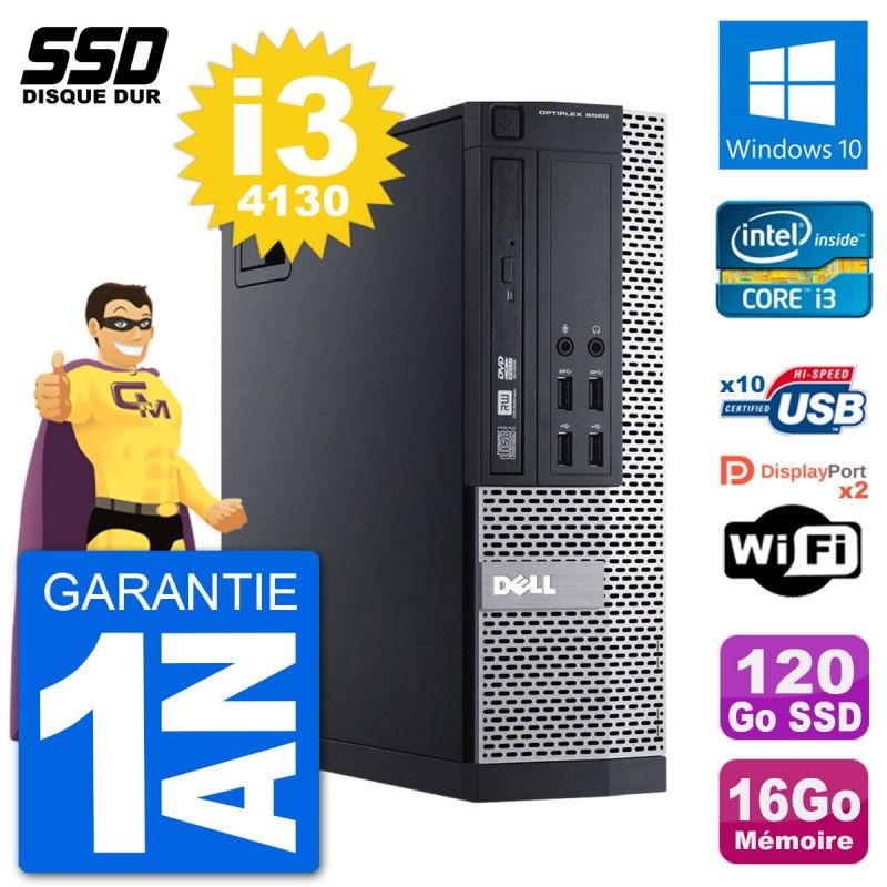 Dell OptiPlex 9020 SFF PC - Intel Core i3-4130, 16GB RAM, 120GB SSD, Windows 10