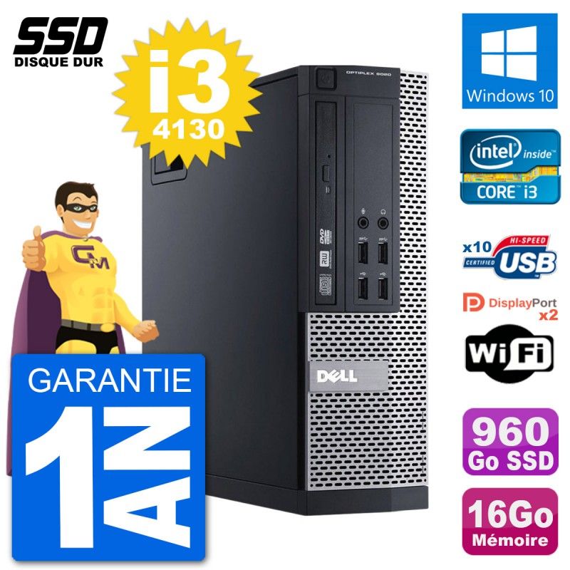 Dell OptiPlex 9020 SFF Desktop PC - Intel Core i3-4130, 16GB RAM, 960GB SSD, Windows 10