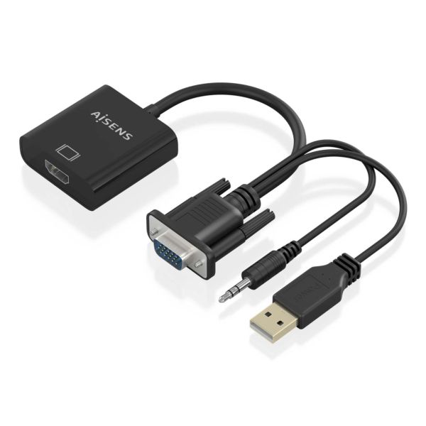 AISENS HDMI Cable and Adapter 0.2m with VGA, Audio, and USB