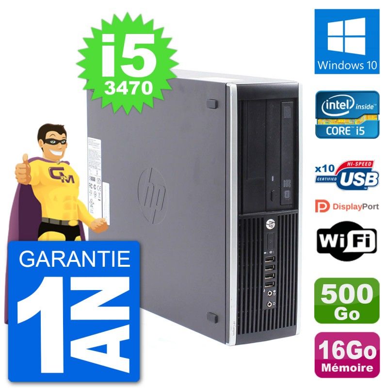 HP Compaq Pro 6300 SFF Desktop PC - Intel i5-3470, 16GB RAM, 500GB HDD, Windows 10, WiFi