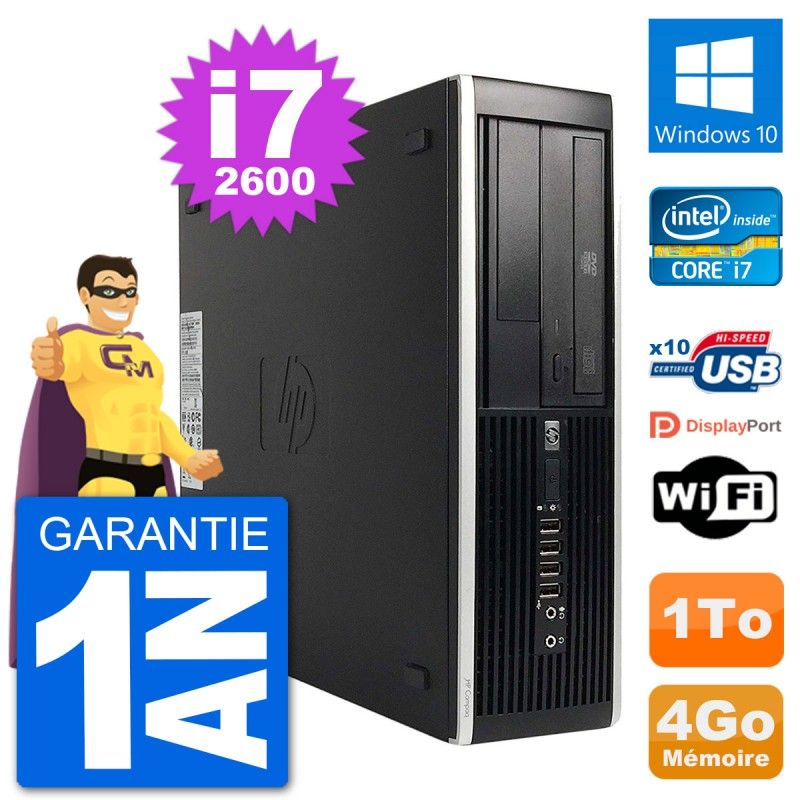 HP Compaq Pro 6300 SFF Desktop PC - Intel i7-2600, 4GB RAM, 1TB HDD, Windows 10, WiFi