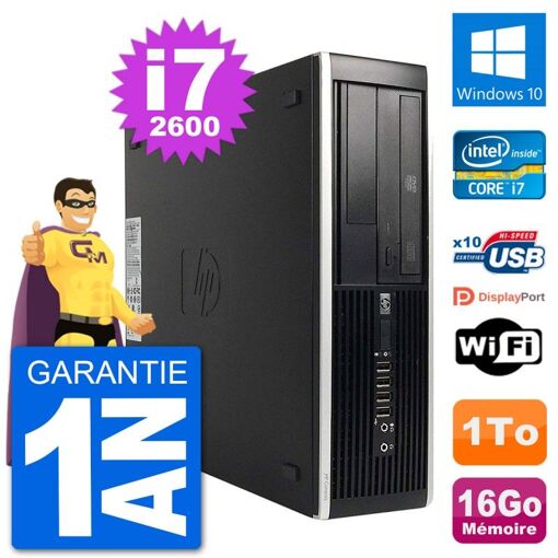 Computadora de escritorio HP Compaq Pro 6300 SFF - Procesador Intel i7-2600, 16GB de RAM, 1TB HDD, Windows 10