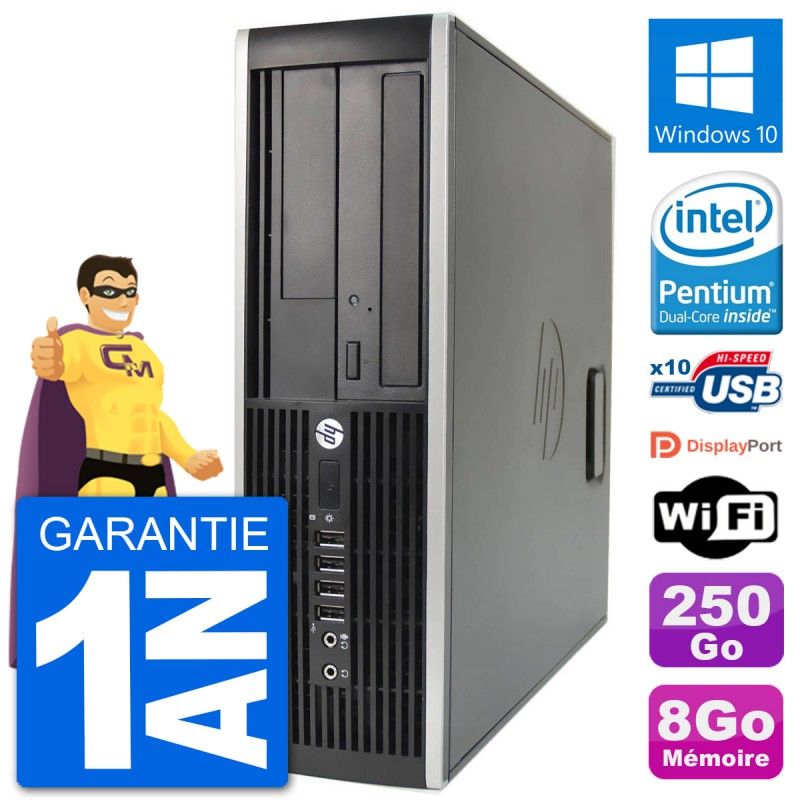 HP Compaq 6200 Pro SFF PC - Intel G630, 8GB RAM, 250GB HDD, Windows 10, WiFi