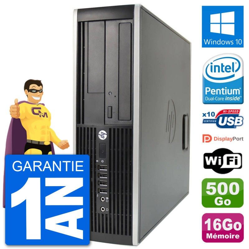 HP Compaq 6200 Pro SFF PC - Intel G630, 16GB RAM, 500GB HDD, Windows 10, WiFi