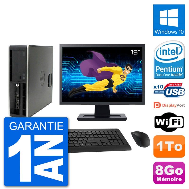 HP Compaq Pro 6300 SFF PC - 8GB RAM, 1TB HDD, 19" Screen, Windows 10