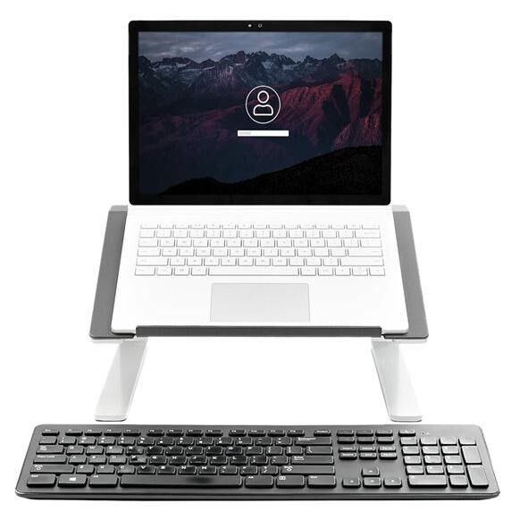 Soporte ajustable para portátil StarTech - Resistente - Montaje en escritorio para portátiles de 17 pulgadas - Negro, Plata