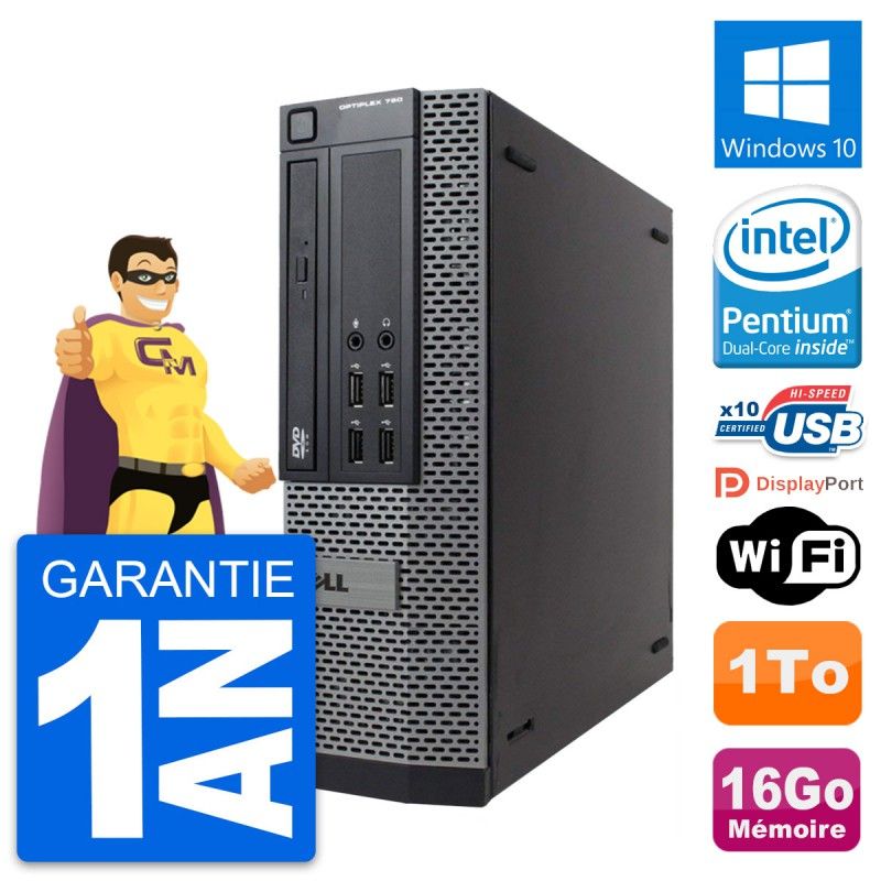 Dell OptiPlex 790 SFF PC - Intel G630, 16GB RAM, 1TB Hard Drive, Windows 10, Wifi