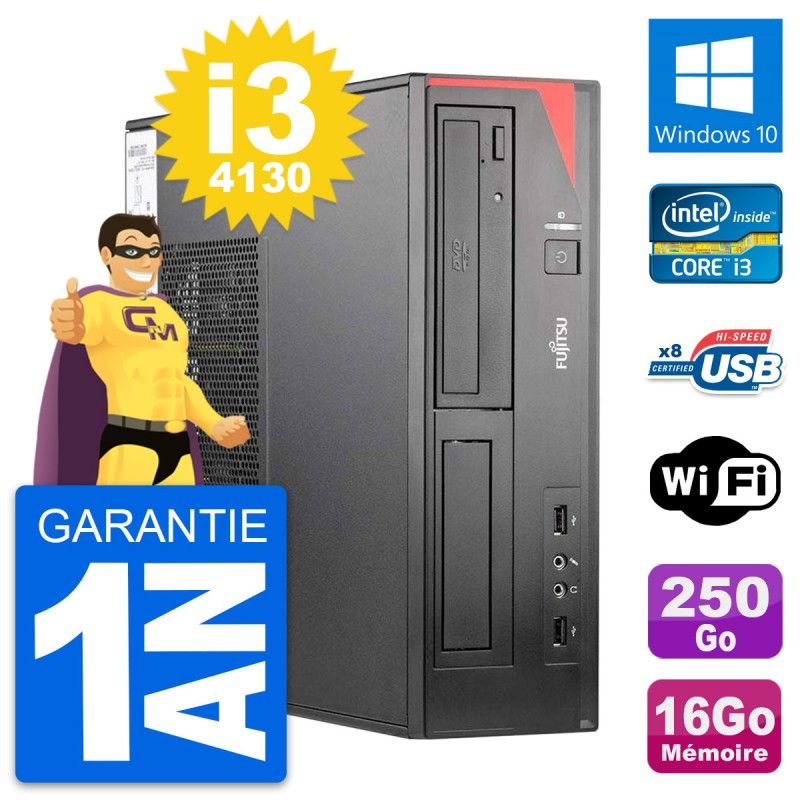 Fujitsu Esprimo E520 DT Desktop PC - Intel i3-4130, 16GB RAM, 250GB HDD, Windows 10, WiFi