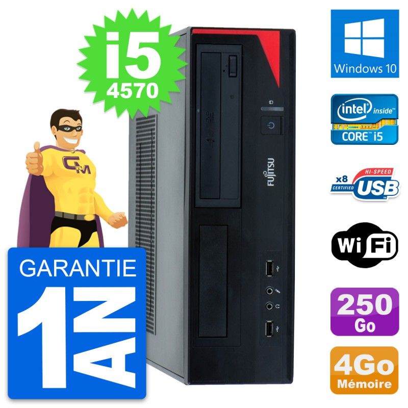 Fujitsu Esprimo E520 DT Desktop PC - Intel Core i5-4570, 4GB RAM, 250GB HDD, Windows 10, WiFi