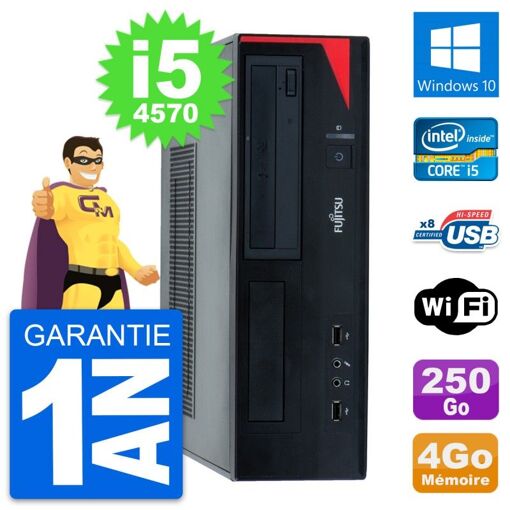 Fujitsu Esprimo E520 DT Desktop PC - Intel Core i5-4570, 4GB RAM, 250GB HDD, Windows 10, WiFi