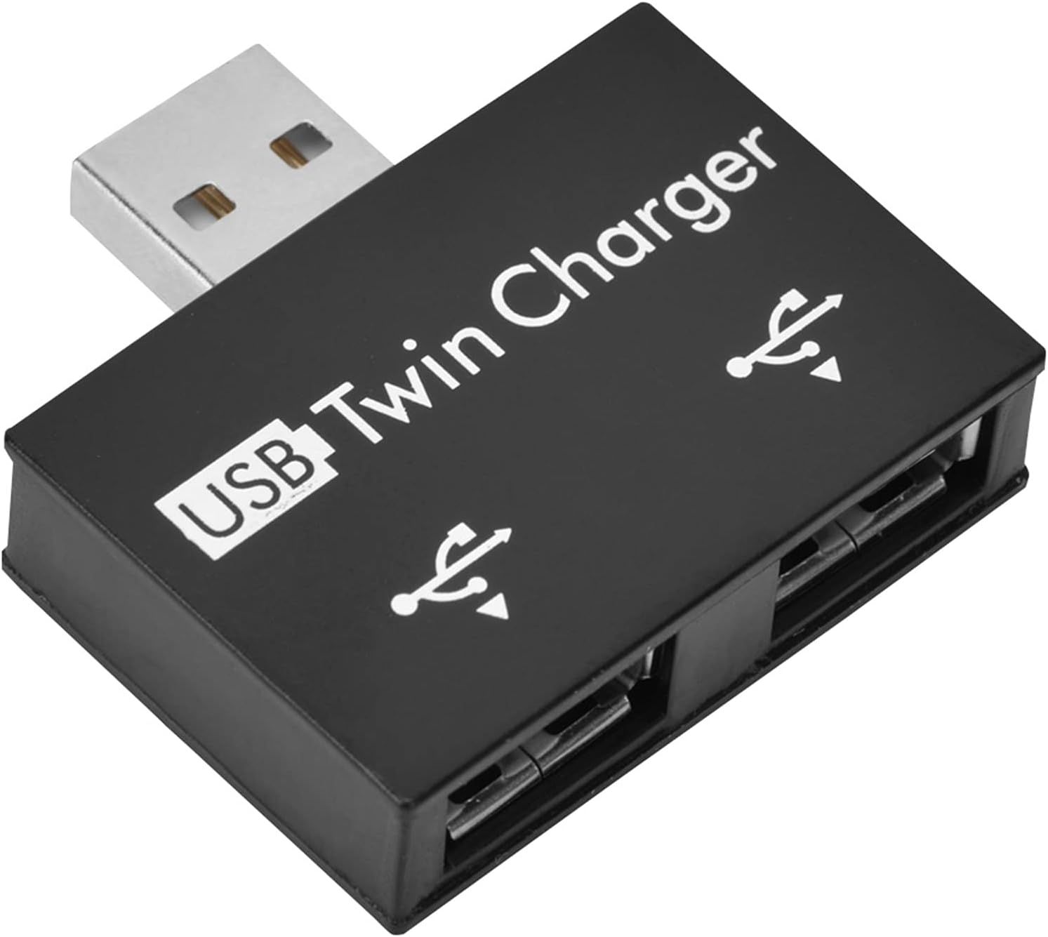 Mini USB Concentrator, 2-Port USB Adapter Charger Splitter, Compatible with DC 5V Input/Output Voltage, High-Quality Aluminum Alloy + PC Small/Portable