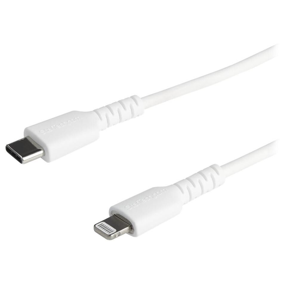 StarTech Robust USB-C to Lightning Cable 2m - Type C to Lightning Fiber Aramid Cable for iPad/iPhone 12 Certified Apple MFi (RUSBCLTMM2MW)