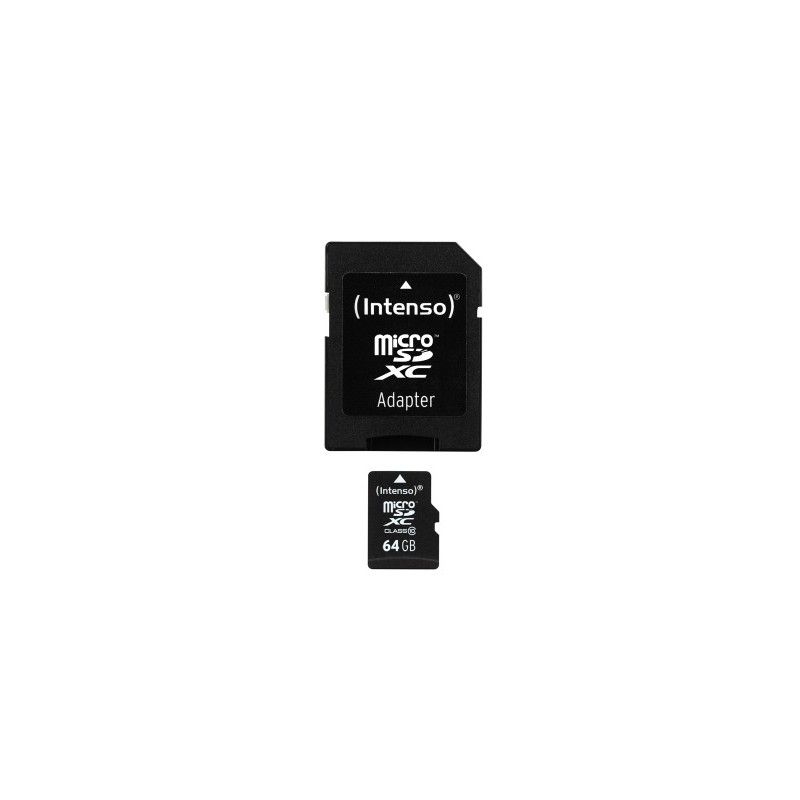 Intenso MicroSDXC Card (with SD Adapter) - 64GB - Class 10