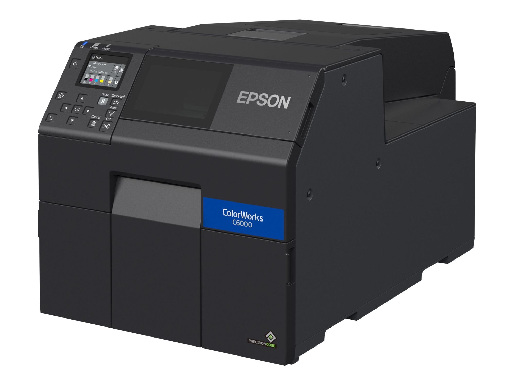 Epson ColorWorks CW-C6000Ae Label Printer - Color Inkjet - Roll (11.2 cm) - 1200 x 1200 dpi - Up to 119 mm/sec (Mono) / Up to 119 mm/sec (Color) - USB 2.0, LAN, USB Host 2.0 - Cutter