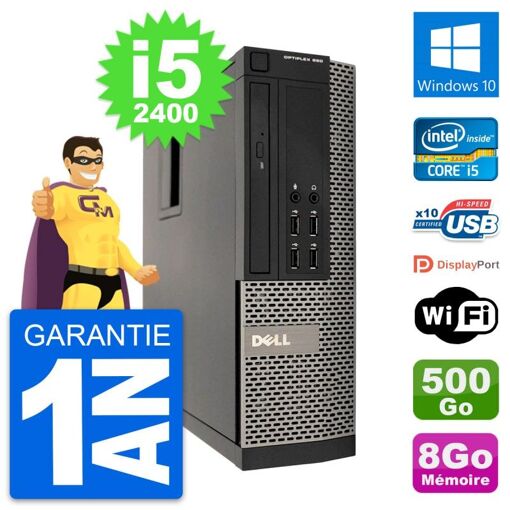 Computadora de escritorio Dell OptiPlex 990 SFF - Procesador Intel i5-2400, 8 GB de RAM, disco duro de 500 GB, Windows 10, WiFi