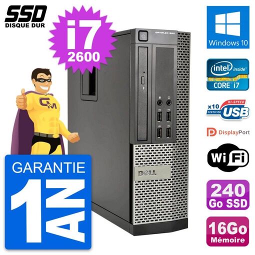 Dell OptiPlex 990 SFF - Intel Core i7, 16GB RAM, 240GB SSD, Windows 10, WiFi