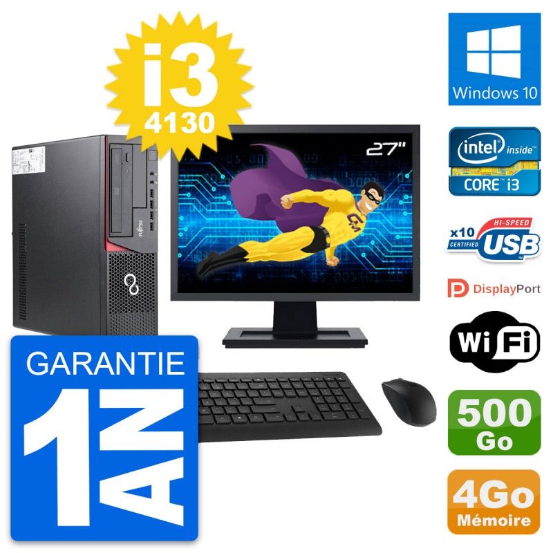 Fujitsu E720 DT 27-Inch PC - Intel i3, 4GB RAM, 500GB HDD, Windows 10, WiFi
