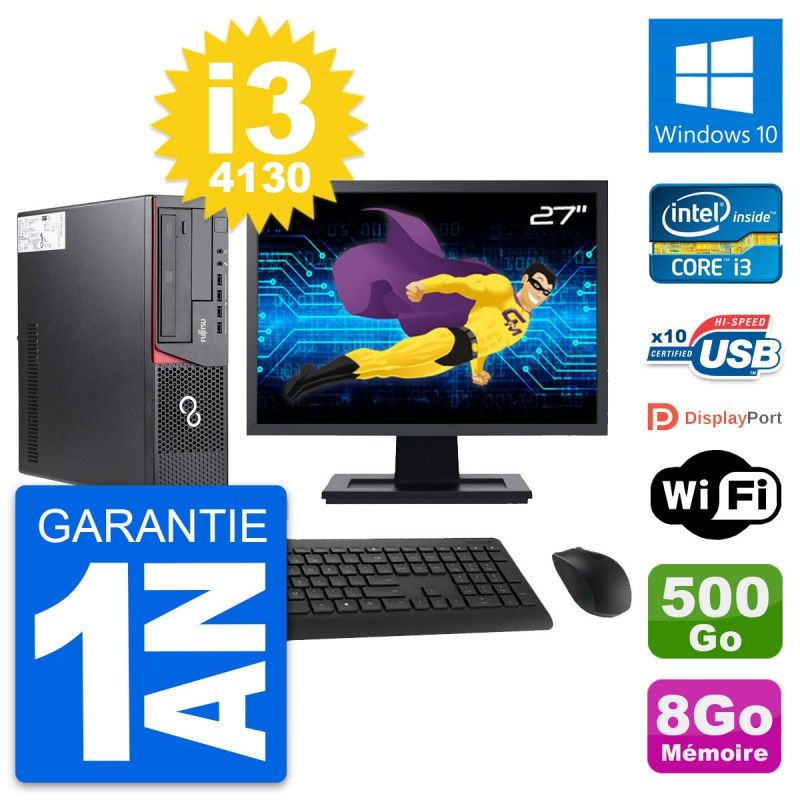 Fujitsu E720 DT 27-Inch PC - Intel i3, 8GB RAM, 500GB HDD, Windows 10, WiFi