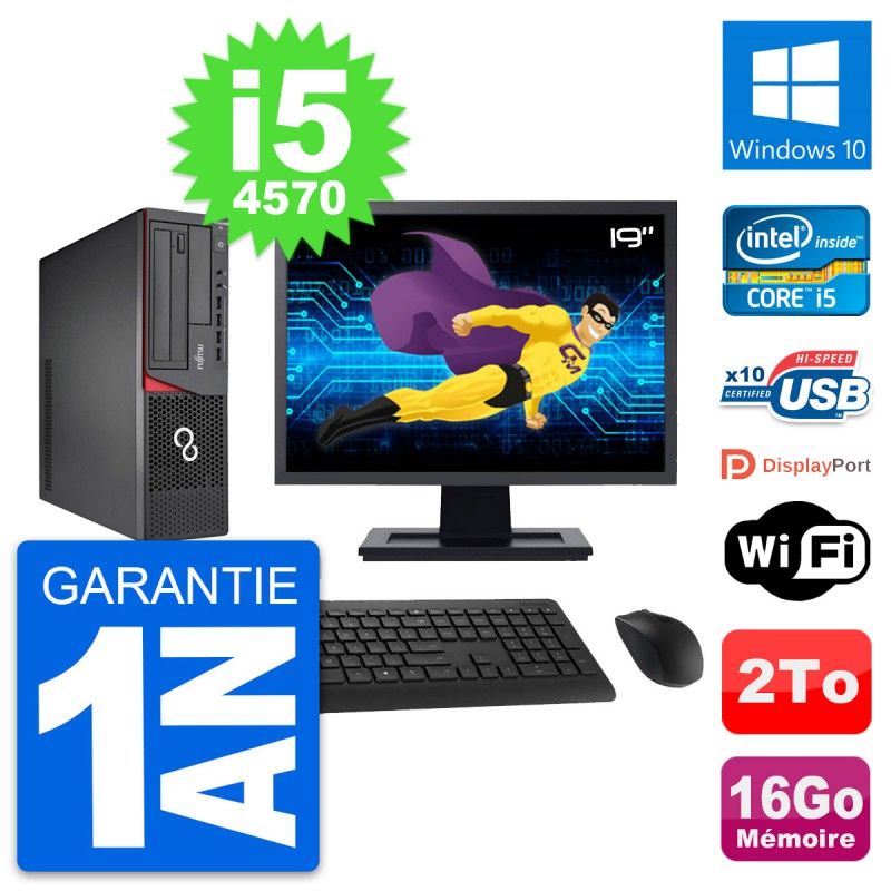 Fujitsu E720 DT 19-Inch Computer - Intel i5, 16GB RAM, 2TB HDD, Windows 10, WiFi