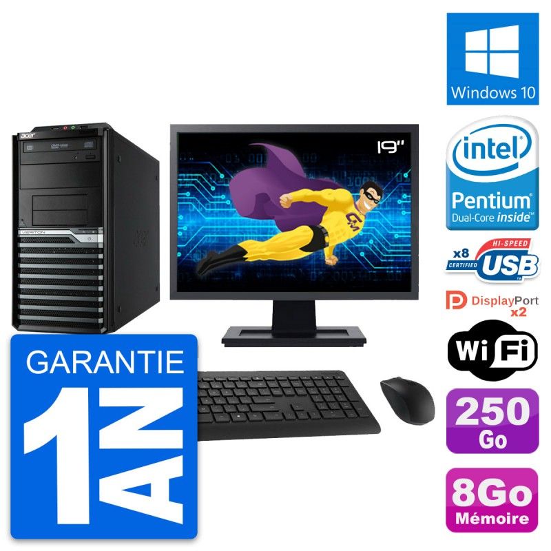 Acer Veriton M4630G 19-inch Desktop PC - Intel Pentium G3220, 8GB RAM, 250GB HDD, Windows 10, WiFi