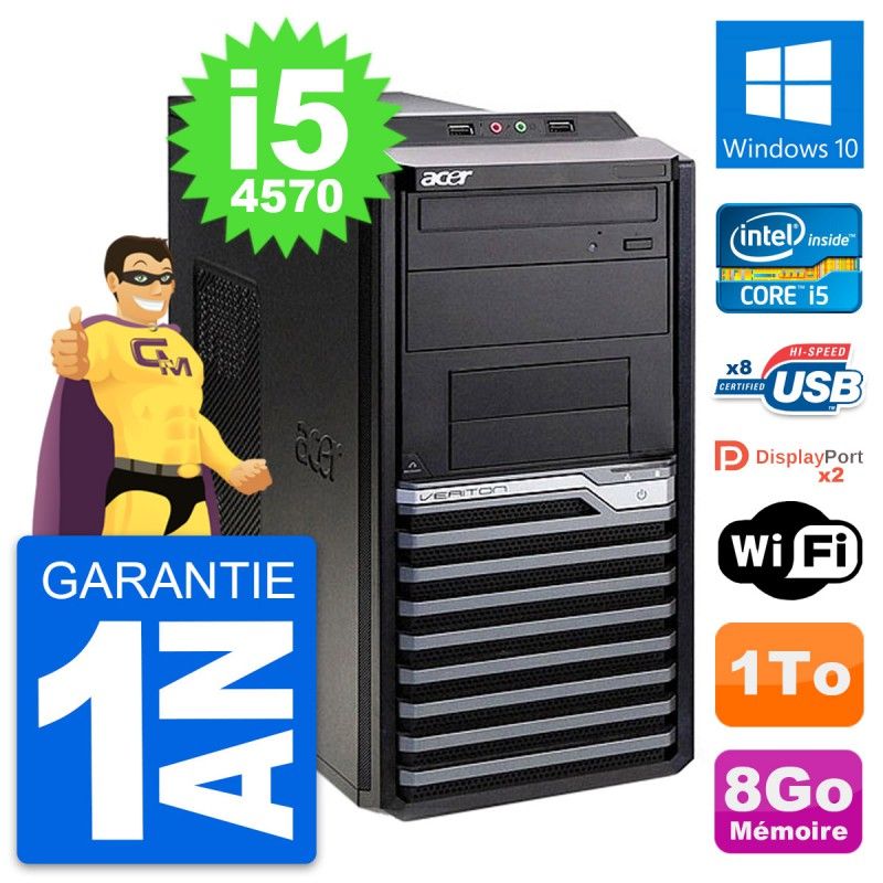 Acer Veriton M4630G Intel i5-4570 8GB RAM 1TB HDD Windows 10 WiFi Desktop PC